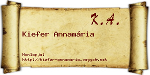 Kiefer Annamária névjegykártya